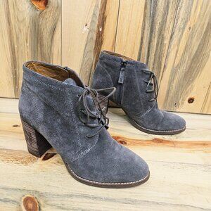 Franco Sarto A-Omani Suede Block Heel Lace Up Booties Size 8